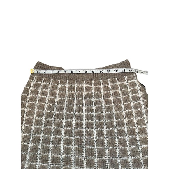 ASTR THE LABEL Taupe-White Check Knit Mini Skirt Size Large NWOT - Picture 6 of 8